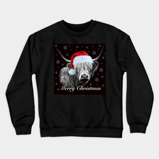 Festive Highland Cow Crewneck Sweatshirt by Jane Braat